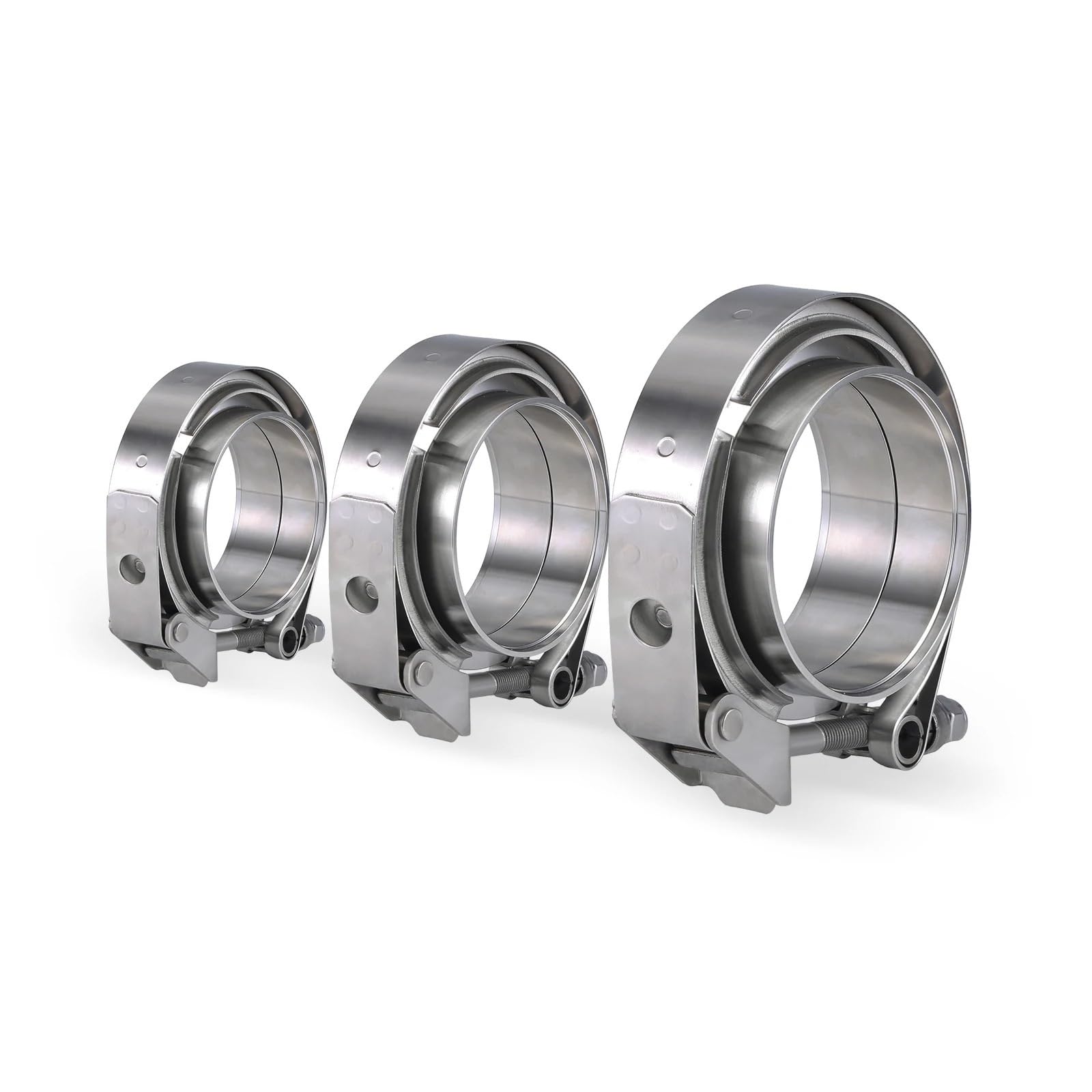 Abrazaderas de manguera de accionamiento, abrazadera de banda en V de liberación de acero inoxidable, Kits de brida Vband de tubo de escape Turbo(76mm 3 inch)