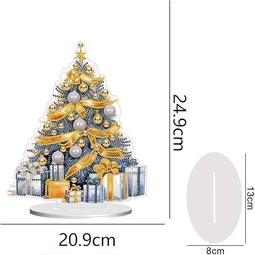 Miniatura 4 de Orgone Pintura de diamantes para árbol de Navidad, kit de adornos de escritorio para adultos, arte con diamantes pintura acrílica por números,