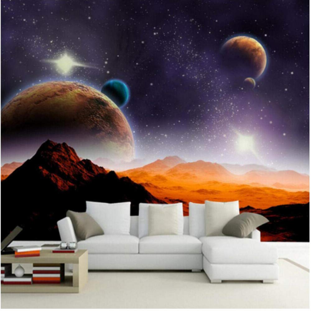 Amazon Xbwy 装飾壁画惑星宇宙壁画壁紙リビングルームテレビ背景背景壁の装飾壁画 250x175cm 壁紙