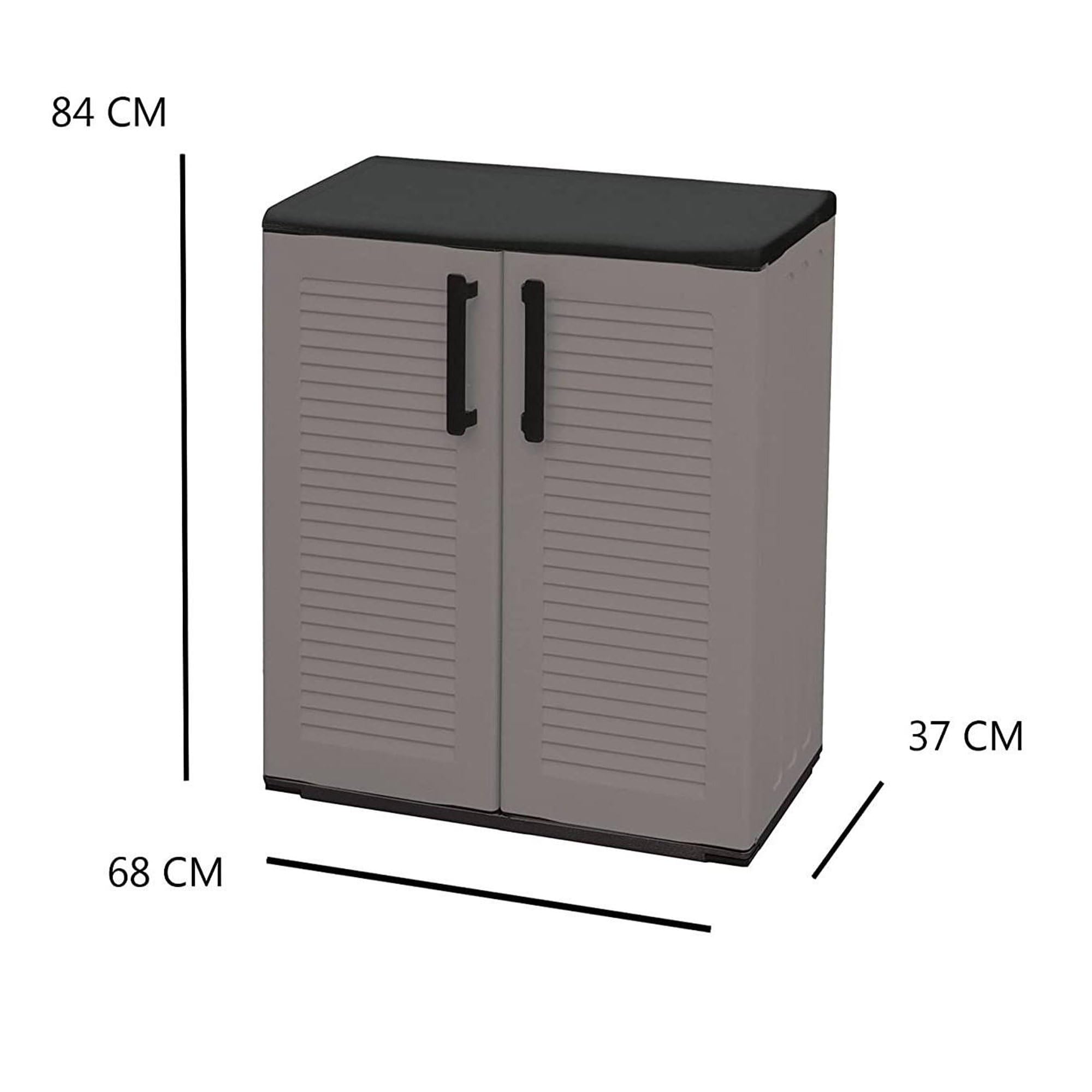 Armadio da esterno Mol Dmora 68x37h84 cm Grigio e Nero
