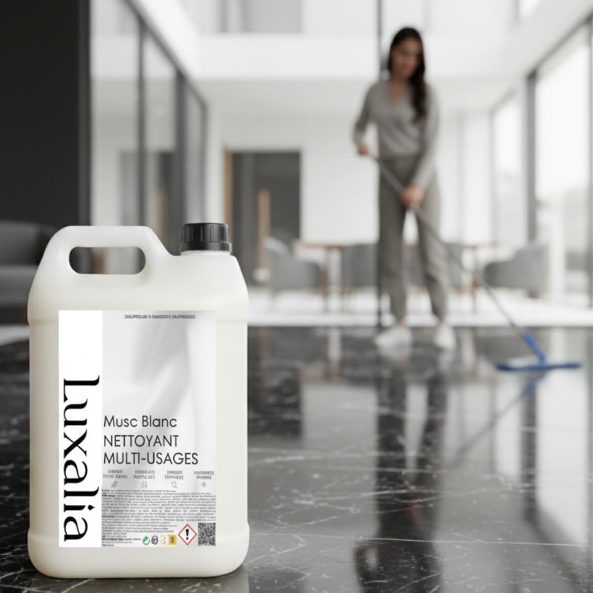 Nettoyant Sol & Multi-Usages Musc Blanc - Sols & Surfaces - Hautement Parfumé & Ultra Efficace - 5 Litres - LUXALIA