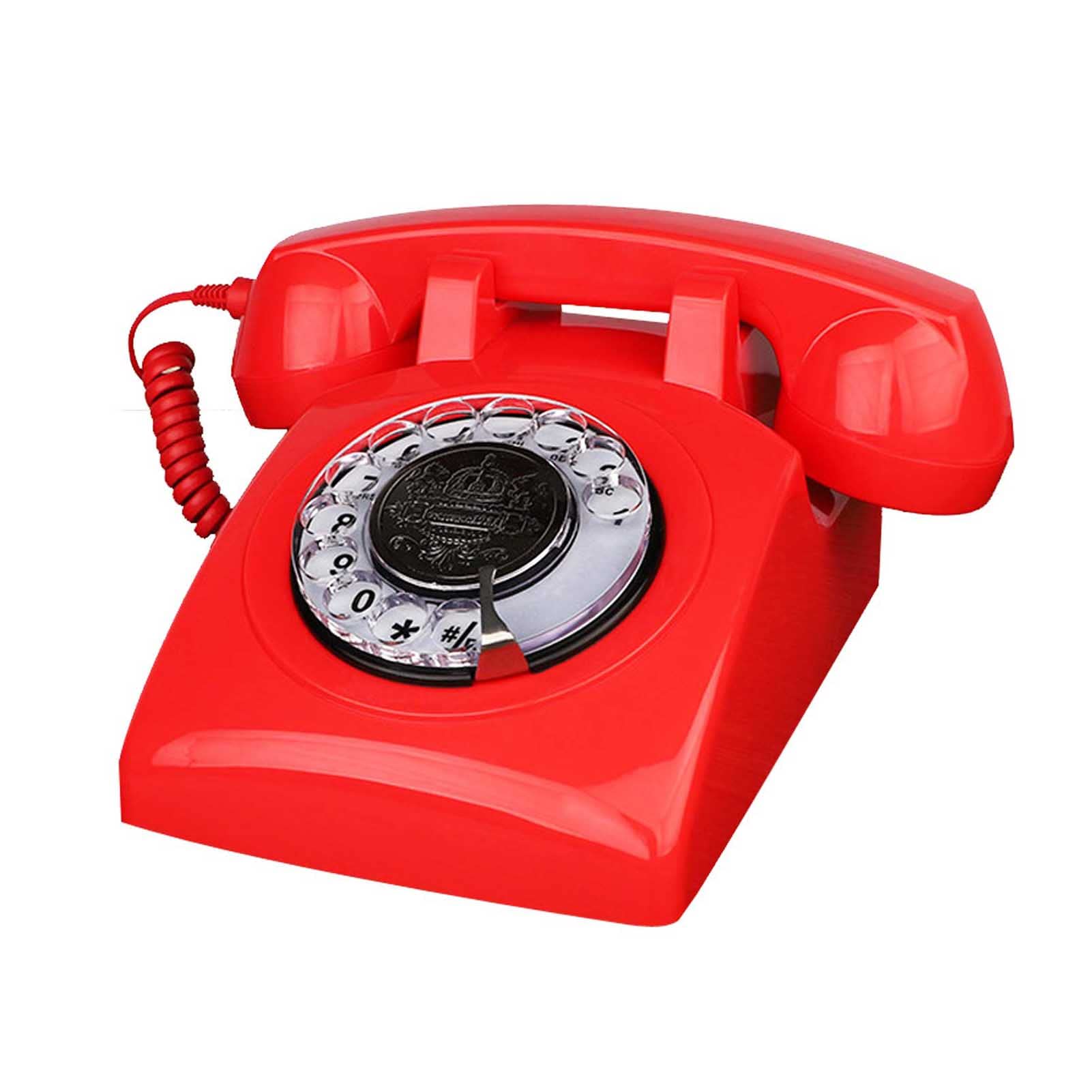 Telefon przewodowy w stylu retro, telefon starym, wielofunkcyjne plastikowe telefony stacjonarne vintage dla domowego biura