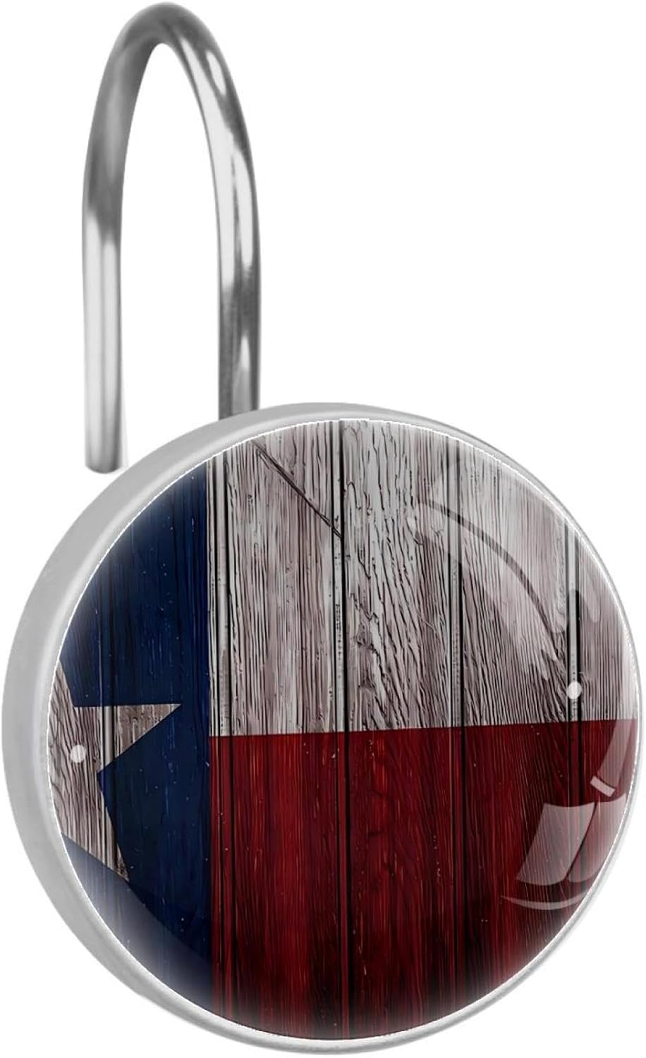 Texas State Flag White Star Decorative Shower Curtain Hooks Rings Set of 12 Hooks for Shower Curtain Rustproof Curtain Rings for Bathroom