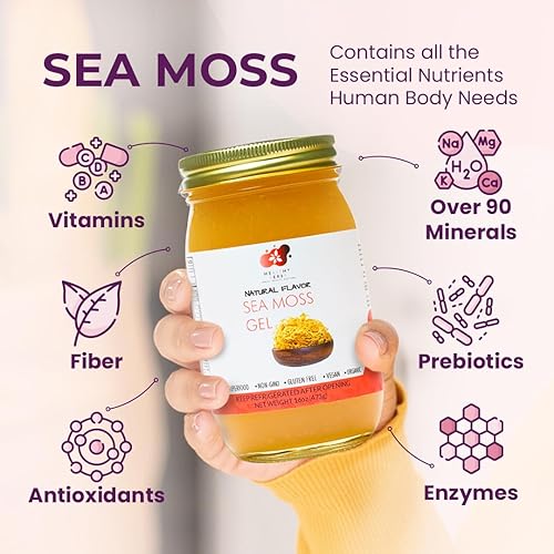 Miniatura 3 de Healthy Herbs Gel de musgo marino (natural) elaborado en forma silvestre de oro de Santa Lucía Jamaicana Seamoss  Superalimento cosechado en la