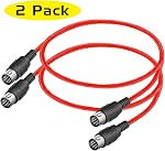 FORE 2-Pack 5-Pin DIN à 5-Pin DIN MIDI Câble pour DJ Ensembles/Tige électrique/Clavier/Piano électrique Couleur rouge 0.5 M (2 Boîte)