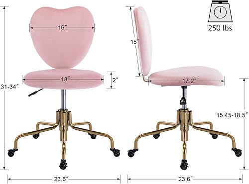 Miniatura 3 de Wahson Silla de escritorio tapizada de piel sintética lanuda sin brazos, moderna y cómoda silla de maquillaje giratoria de tela con respaldo en