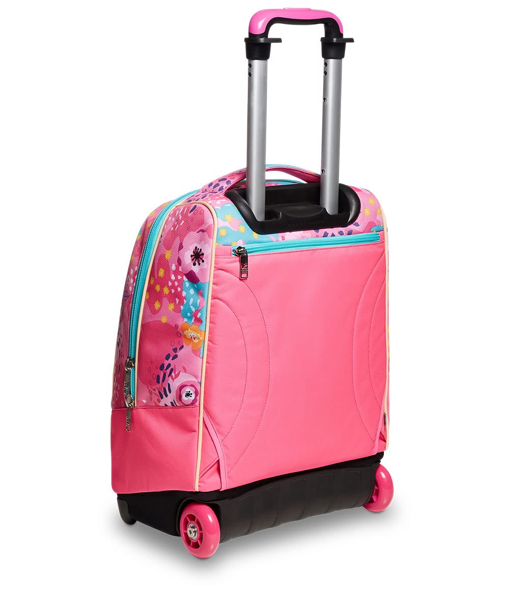 SJ GANG STYLE JAM GANG Trolley Scuola, Rosa, con Spallacci Uso Zaino, 2 in 1, Doppio Uso, Maxi Capienza, Trolley e Zaini, Scuola, Bambine e Ragazze