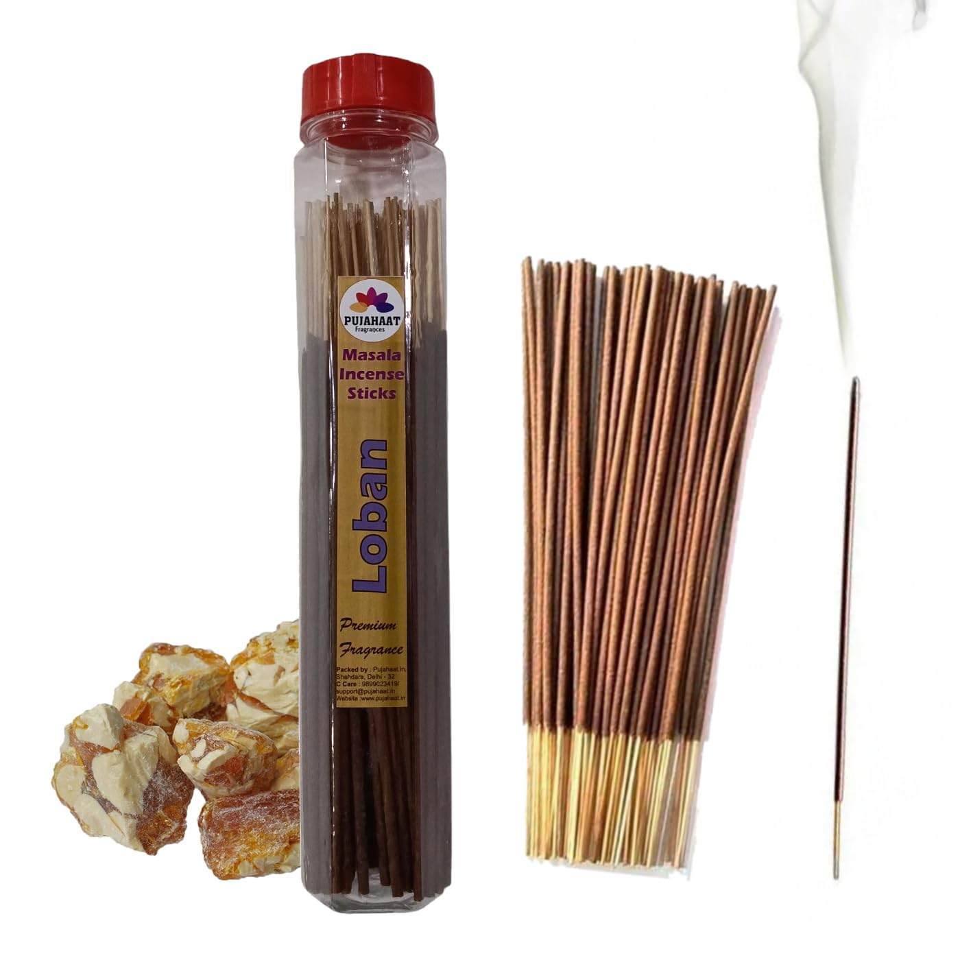 Premium Scented Incense Stick Masala Agarbatti | No Charcoal Incense Sticks, 100% Herbal Fragrance Agarbatti, 0% Sulphates Loban Fragrance - 100 GMS-image-17