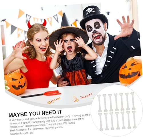 Miniatura 5 de ABOOFAN 72 piezas de huesos de plástico de Halloween huesos falsos accesorios de broma de Halloween huesos locos hallazgos de joyería de Halloween