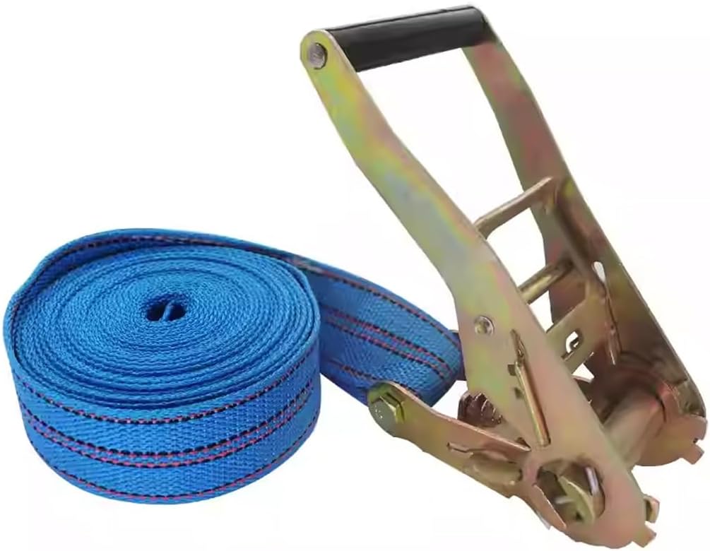 3-98' Long 2" Wide Endless Ratchet Tie Down Straps, Cargo Tie Downs Ratchet, Sturdy Nylon Down Ratcheting Securing Straps for Motorcycles, Trailer, Truck, Kayak(Blue,1m/3.3Ft)