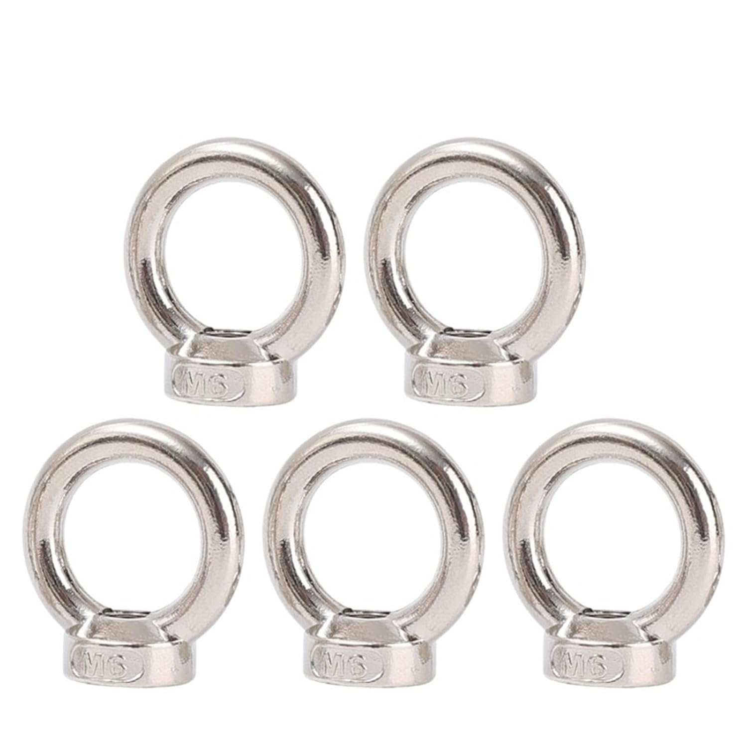 Eye Nut 40pcs Lifting Eye Nuts Stainless Steel Hole Ring Thread Nut Marine Eyenut Ring for Industrial(M6)