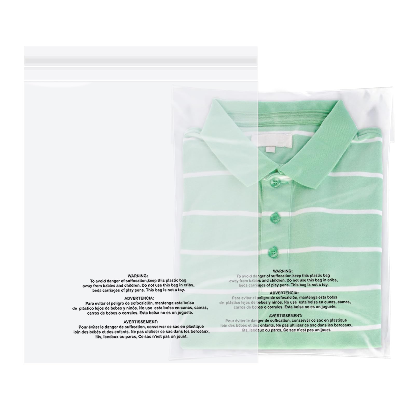 iMailer - 100 Count - 9" x 12" Clear Plastic Poly Bags with Suffocation Warning Self Seal for A4, Documents, Clothing, Shipping, Packaging - Resealable Adhesive, Not Strong