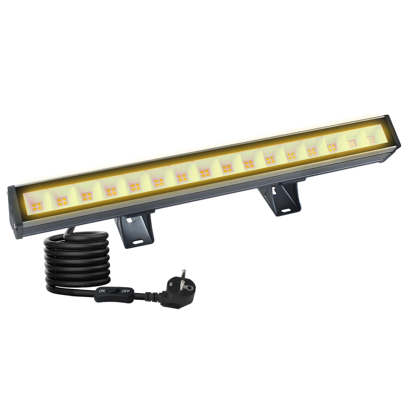 CREATESTAR LED Spotlight Warm White Outdoor 48 W, 3000 K Wall Washer LED Outdoor, 4800 LM Outdoor Spotlight LED Wall Washer Light Bar IP66 Waterproof Headlight for Landscape Yard Garden Courtyards