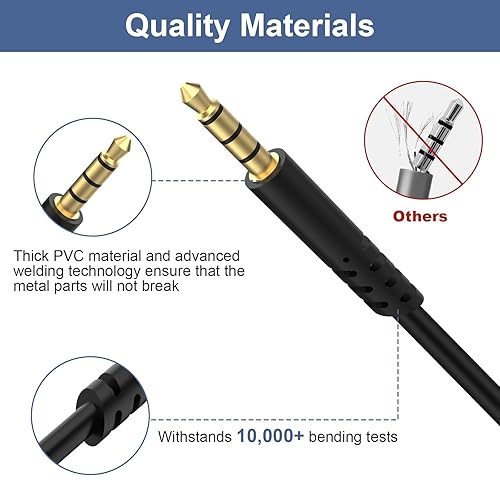 Miniatura 5 de Cable de auriculares A50 con silencio en línea y control de volumen compatible con Astro A40TRA40A10A30A50 Cable de auriculares para juegos para