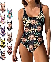 Vista 1 de Custom Face Swimsuits for Women One Piece Personalized Funny Bathing Suits with Husbands Faces for Summer Holiday
