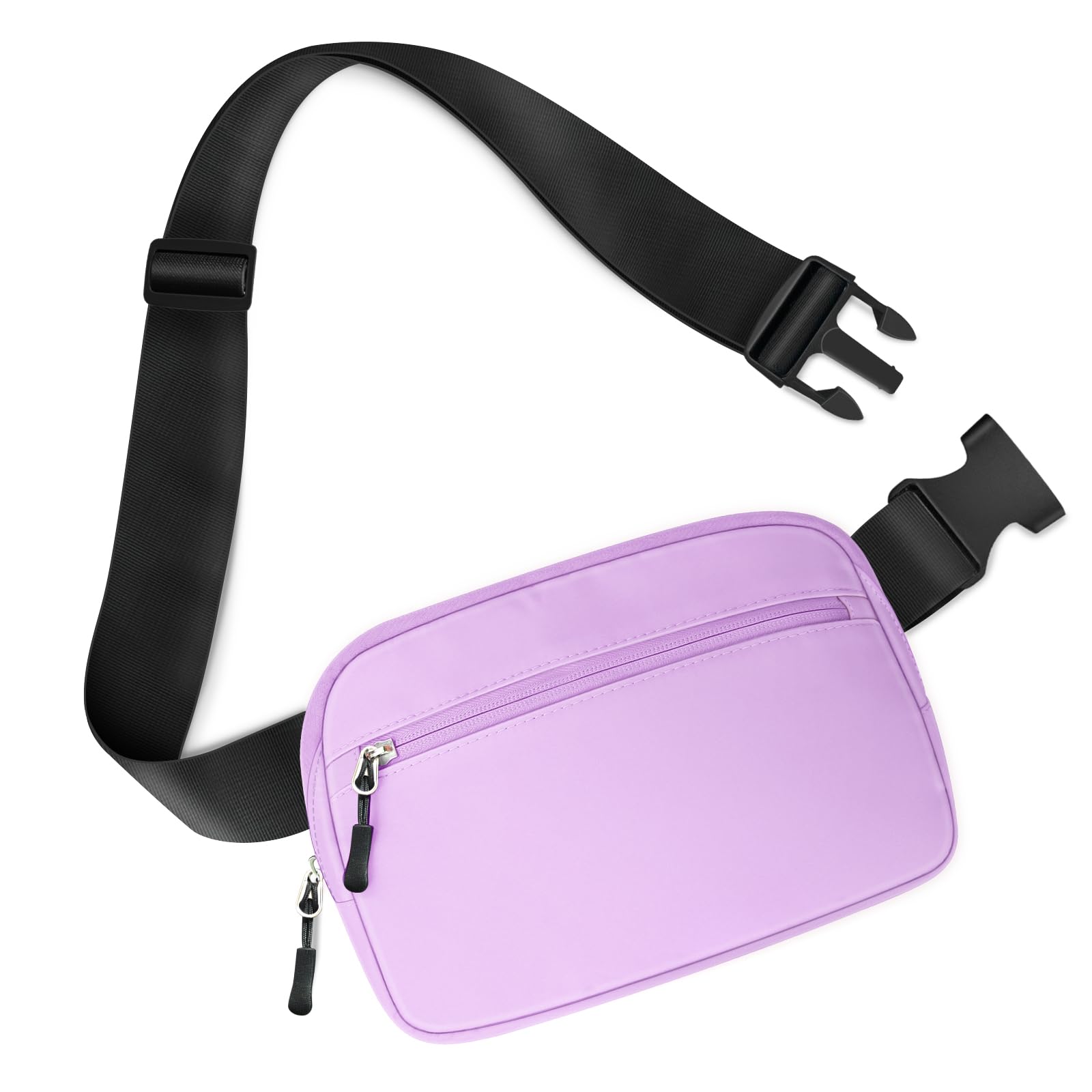 TORRYZA 2L Capacity Cross Body Fanny Packs for Women Men with Adjustable Strap, Lightweight Everywhere Belt Bag Bum Bag for Walking Workout Outdoors Casual (Light Purple)