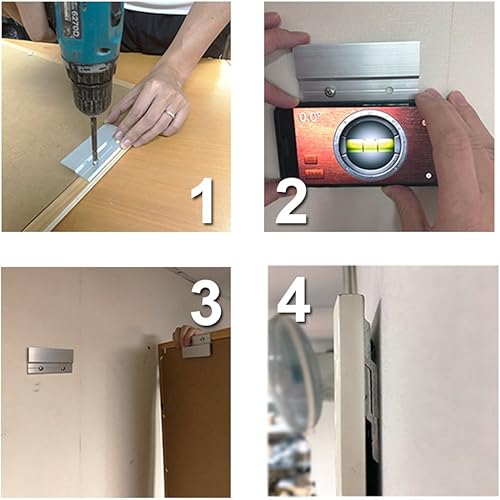 Miniatura 4 de BIGTEDDY - Kit de accesorios para colgar cuadros de 4 pulgadas, clips de aluminio en Z para colgar fotos, estante de fotos y gabinete (4 pares)