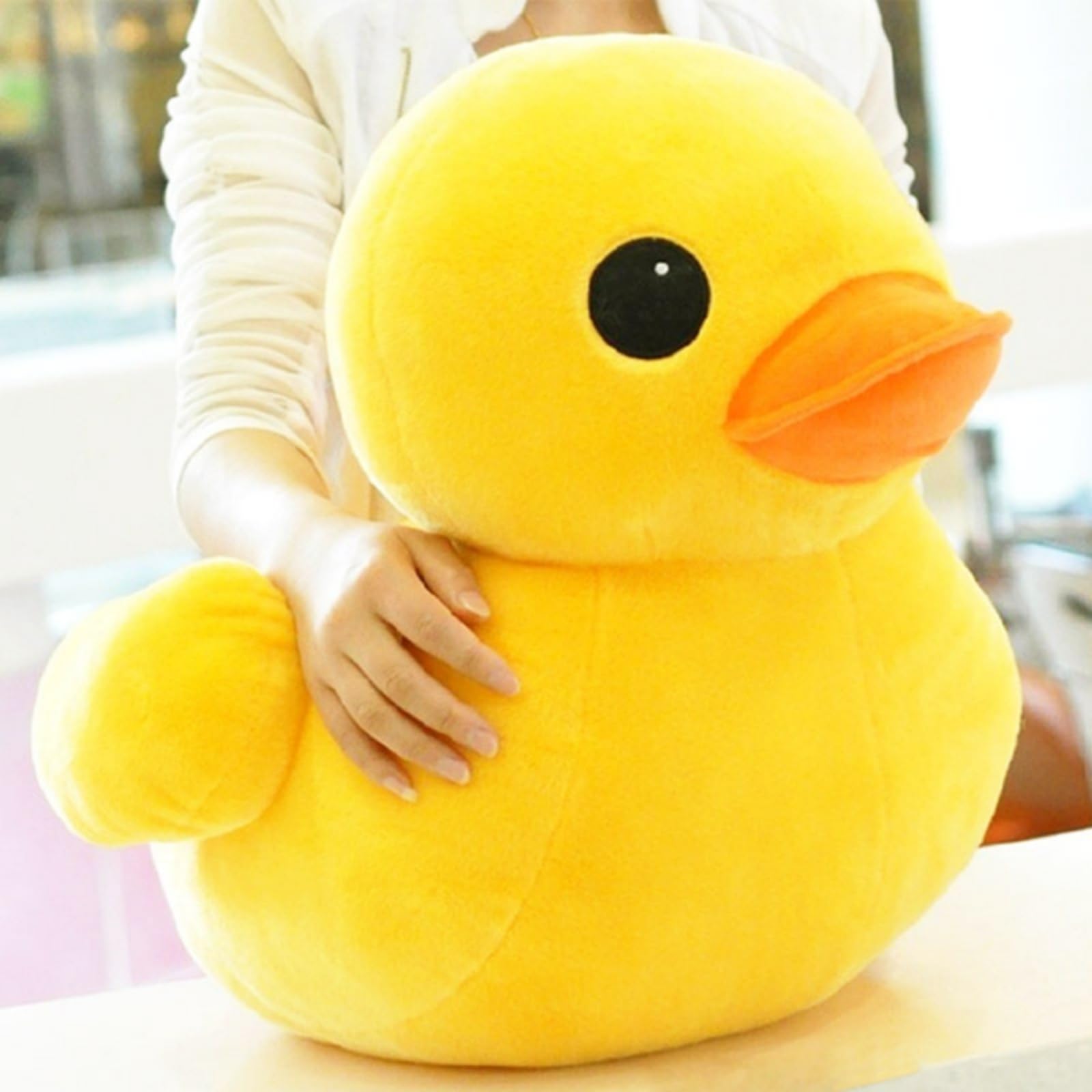 Kuscheltier Ente Plüschtier 20/30/50/70 cm, Gelbe Ente Stofftier, Wolkenweiches Kawaii Plüschkissen Schmusetier, Deko Kissen Schlaf-Begleiter für Kinder Erwachsene (A,70cm)