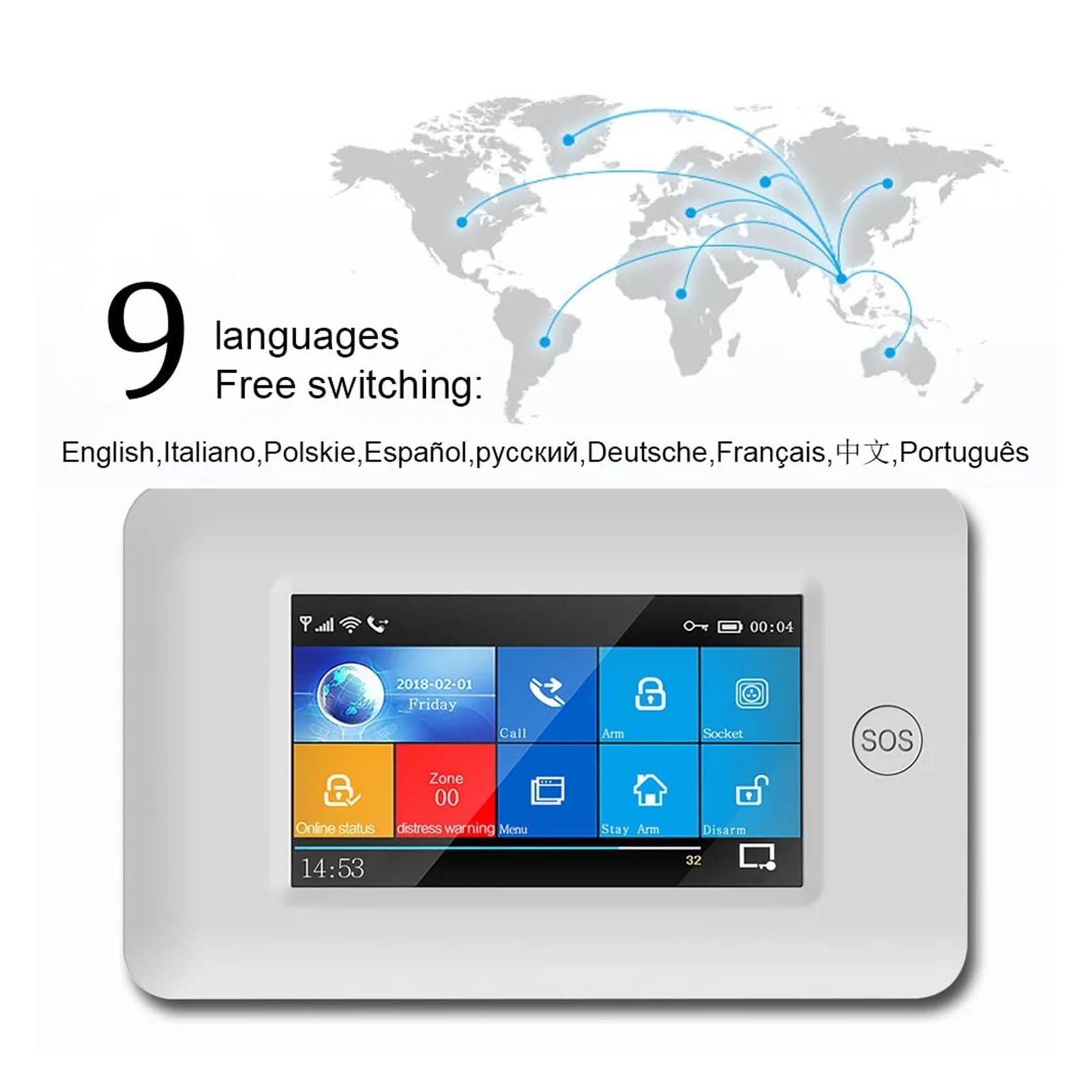 WiFi GSM Domowy System Alarmowy Przeciwwłamaniowy Bezprzewodowy System Alarmowy W Domu(O.)
