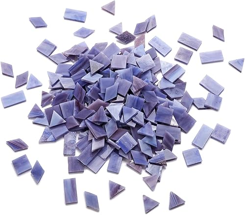 Miniatura 33 de Lanyani Azulejos de mosaico de vidrio multicolor - formas mixtas, 200 piezas, blanco regular Café-1,Gris-1,Verde-1,Azul-1,Gris-2,Seagrass,Azul