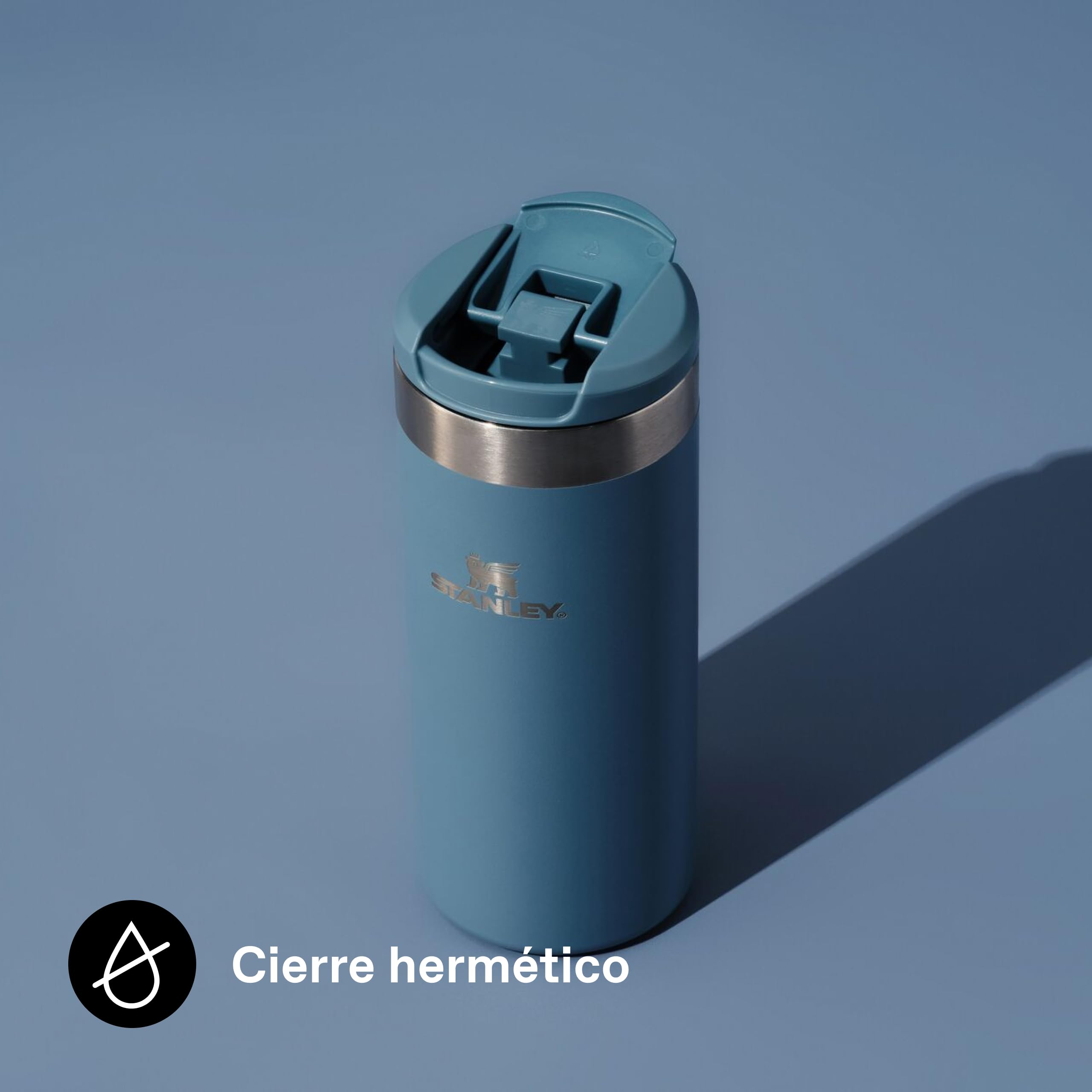 Stanley 1913 Aerolight Transit Termo Cafe para Llevar 0.47L - Mantiene el Calor Durante 8 Horas - Compatible con Soporte para Coche - Taza Café Antifugas - Apta Para Lavavajillas - Indigo