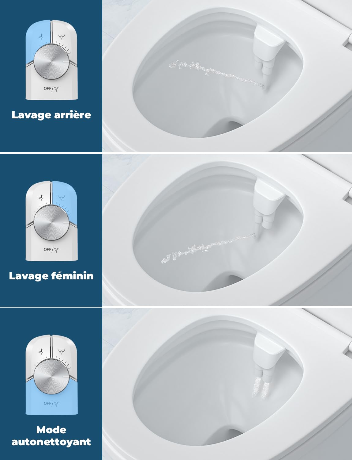 YissVIC japoński bidet toaleta nieelektryczna podwójna chowana dysza łatwa instalacja samoczyszcząca regulacja ciśnienia wody na zimną wodę, czyszczenie z przodu i z tyłu