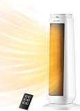 Amazon product image of PELONIS 23” Oscillating Ceramic Tower Space Heater with Remote & Thermostat, Electric Energy Efficient Floor Heater for In...