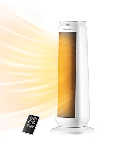 PELONIS 23 Oscillating Ceramic Tower Space Heater with Remote Thermostat Electric Energy Efficient Floor Heater for Indoor Use