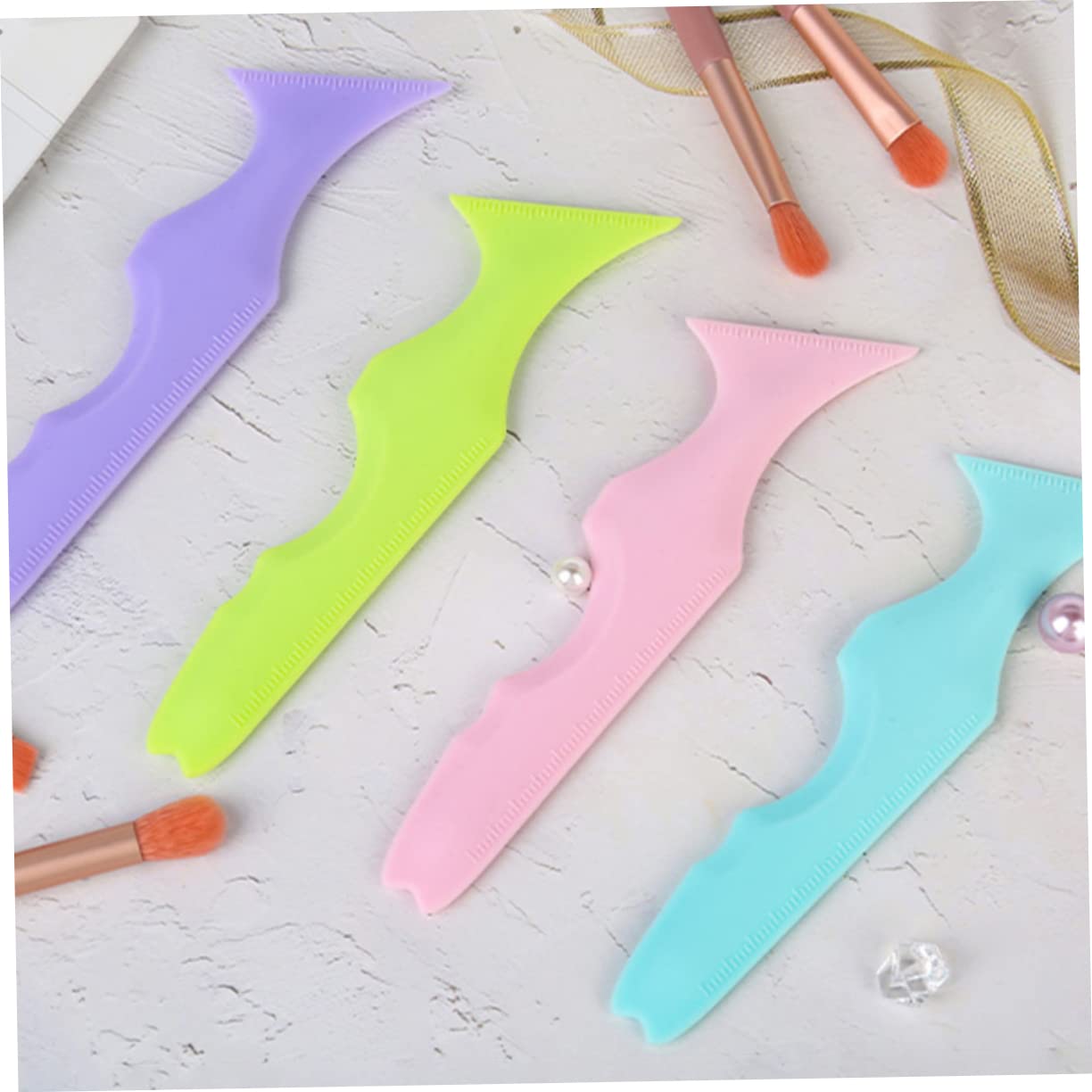 minkissy 5 Set Di Stencil Per Sopracciglia in Silicone Applicatore Per Eyeliner Strumento Per Il Trucco Ombretto Ragazza Forniture Aiuto Per Il Trucco 3 Pezzi*5