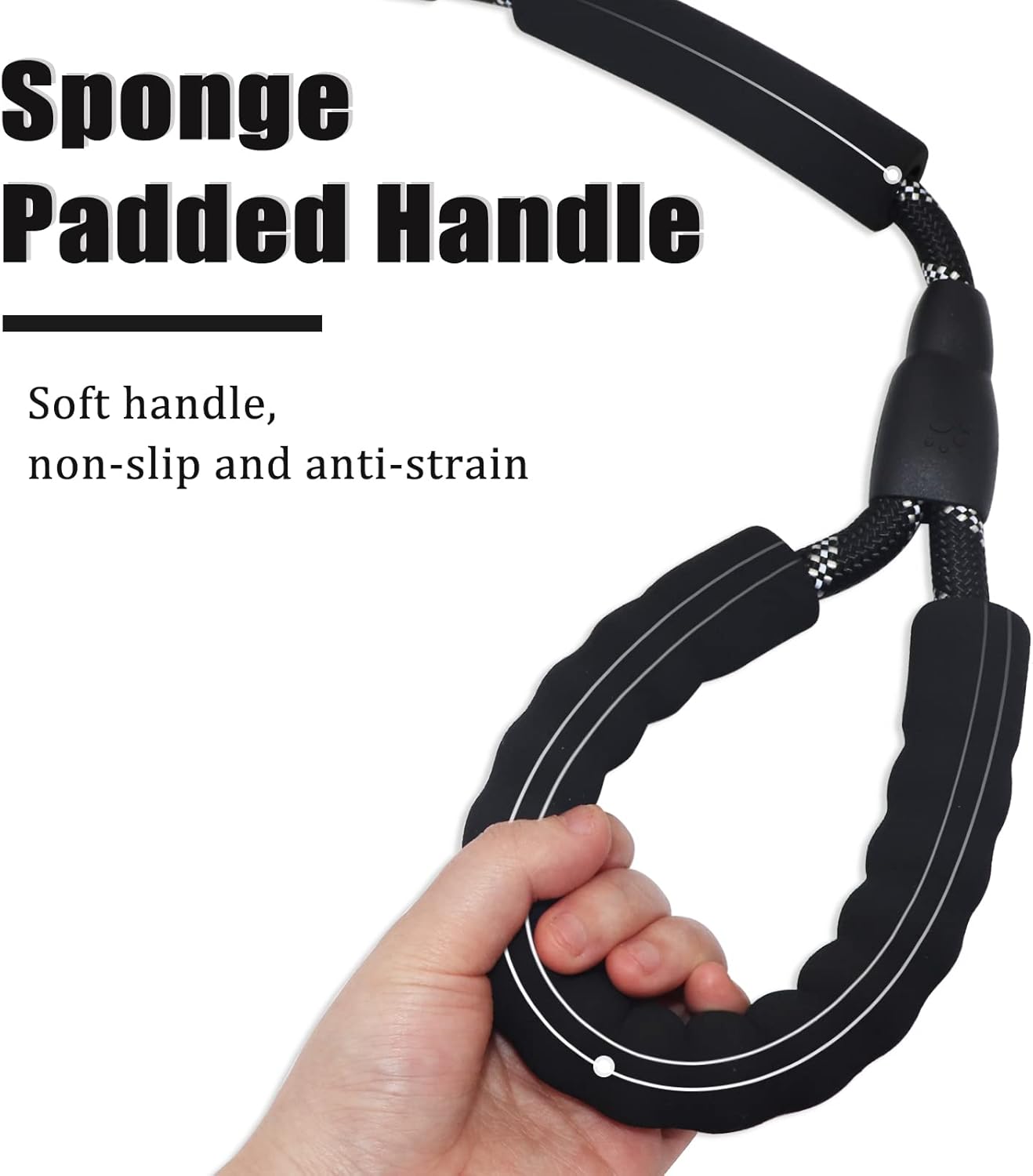 5FT/1.5M Strong Dog Leads Slip Lead, Black Slip Lead for Dogs with Soft