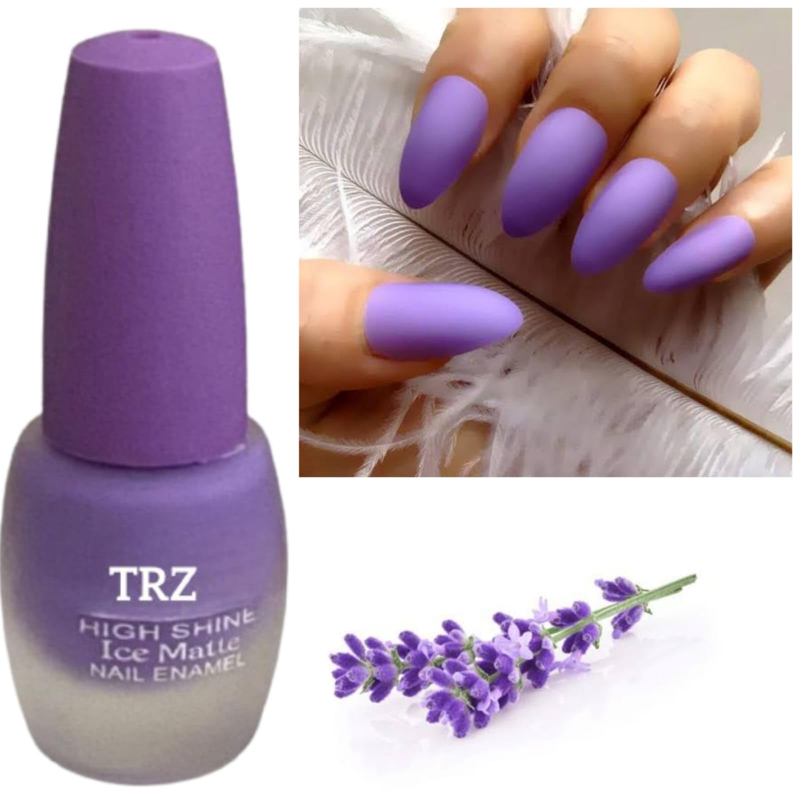 TRZ Lavender Violet Matte Nail Polish Quick Drying | Long Lasting-image-33