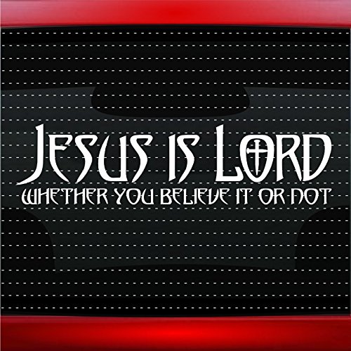 Jesus is Lord #2 Cross Nails Christian Car Sticker Truck Window Vinyl Decal Color: Blue