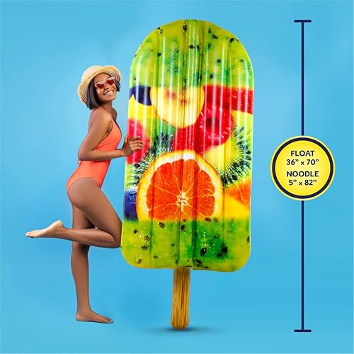 Miniatura 5 de Flotador de paletas de frutas y fideos – Tubo flotante de piscina, balsas inflables para niños y adultos – Flotador grande para natación en la playa
