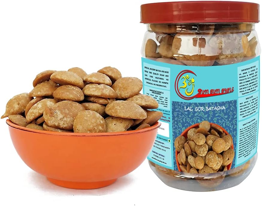 Bum Bum Bhole Special Lal Gur Batasha, Puja Patasha for Prasad, Sugar Drop Candy (500 gm)