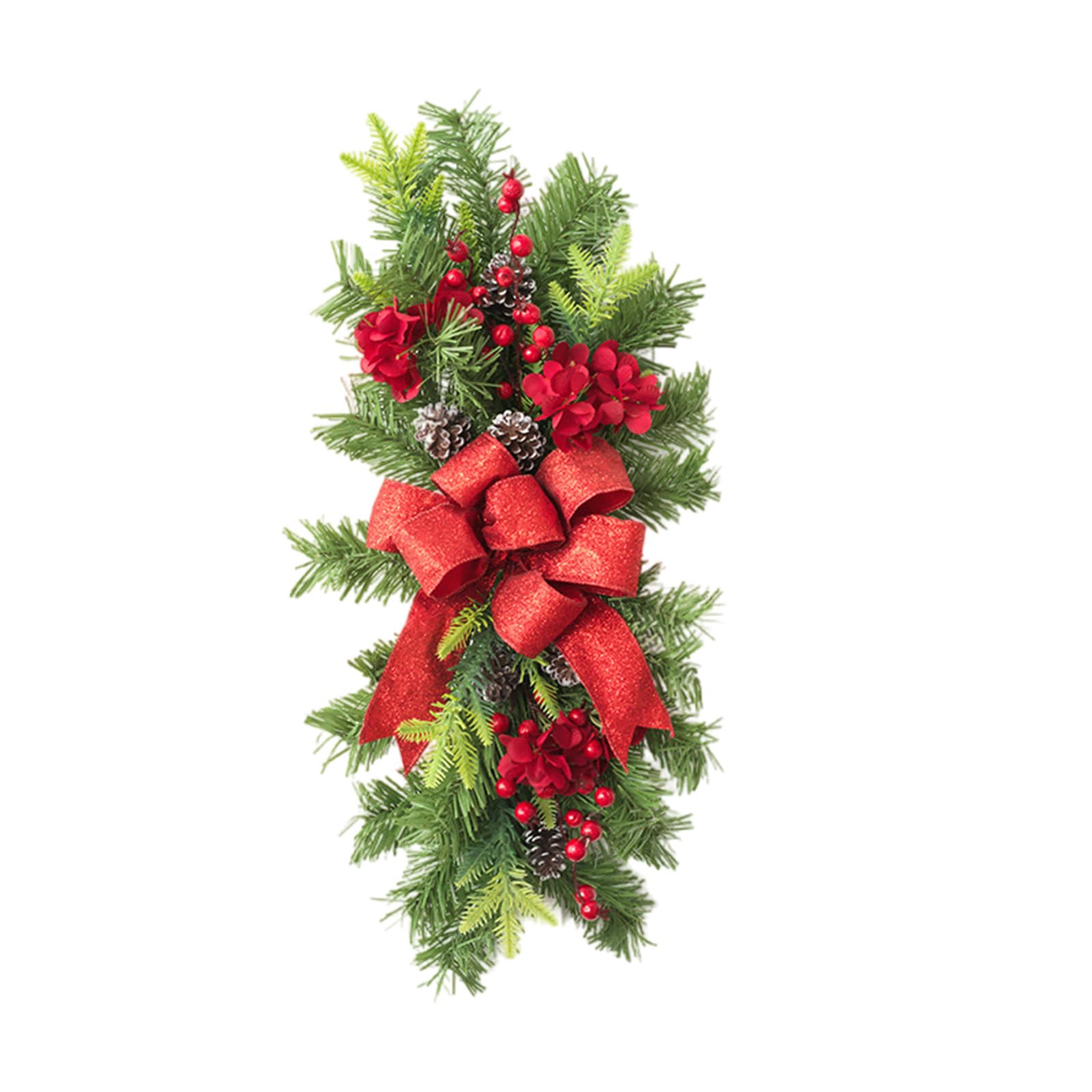 Elnwnnkc Artificial Hanging Plant Christmas Wreath Hanging Plant Ornament for Door Porch Backyard Hallway Garden Balcony Holiday Ornament