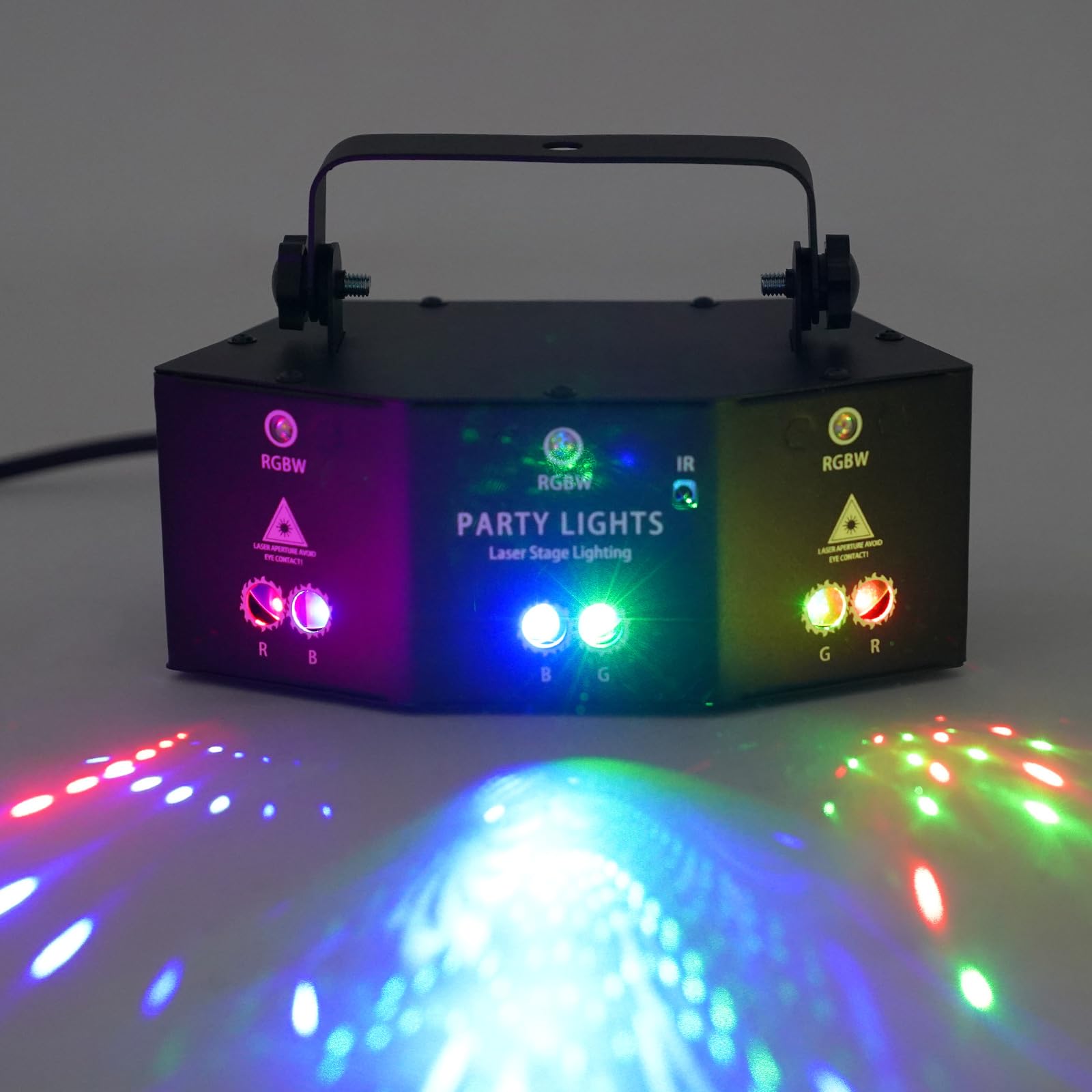 Fliuyr Discolight - Lampada LED Stroboscopica 9 Occhi, Controllo Suono/DMX, Per DJ, Feste, Matrimoni - Effetti Laser Professionali - Foto 7