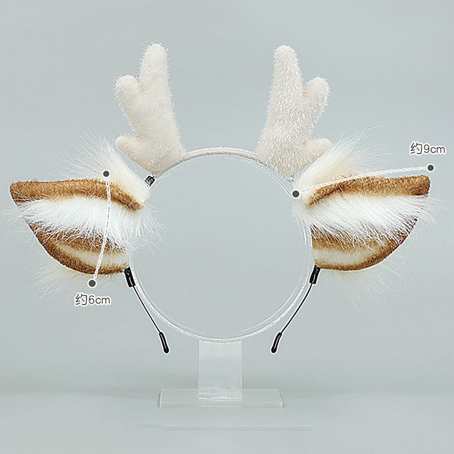 Faylay Lovely Furry Reindeer Headband Cosplay Deer Hair Accessories