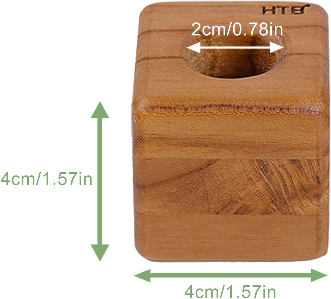 HTB Toothbrush Holder for Bathroom 2 Pack Teak Wood