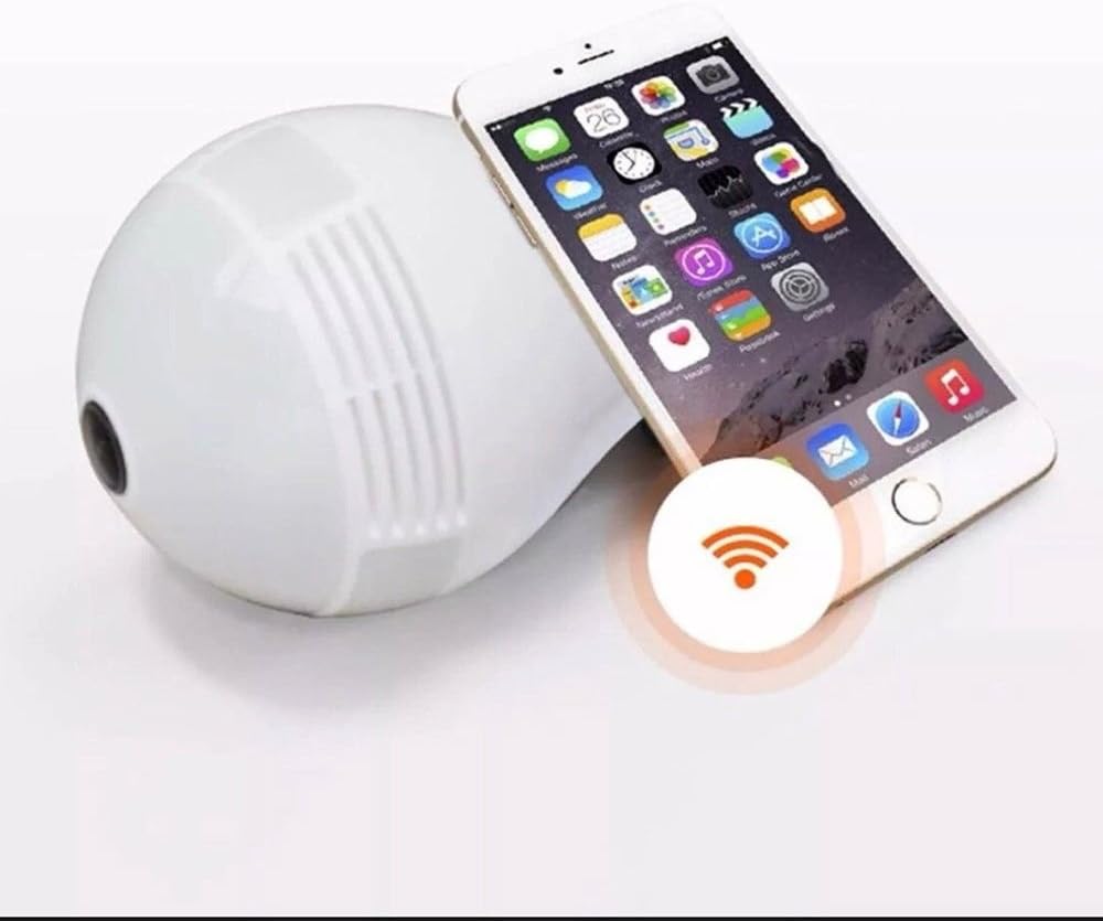 Câmera Lâmpada Wifi 360° HD Panorâmica Espiã V380 — Melhor Visão Completa 360º Wifi