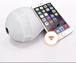 Camera Lampada Alta Definicao 360 Panoramica Espia Wifi Ip Seguraca Vr V380