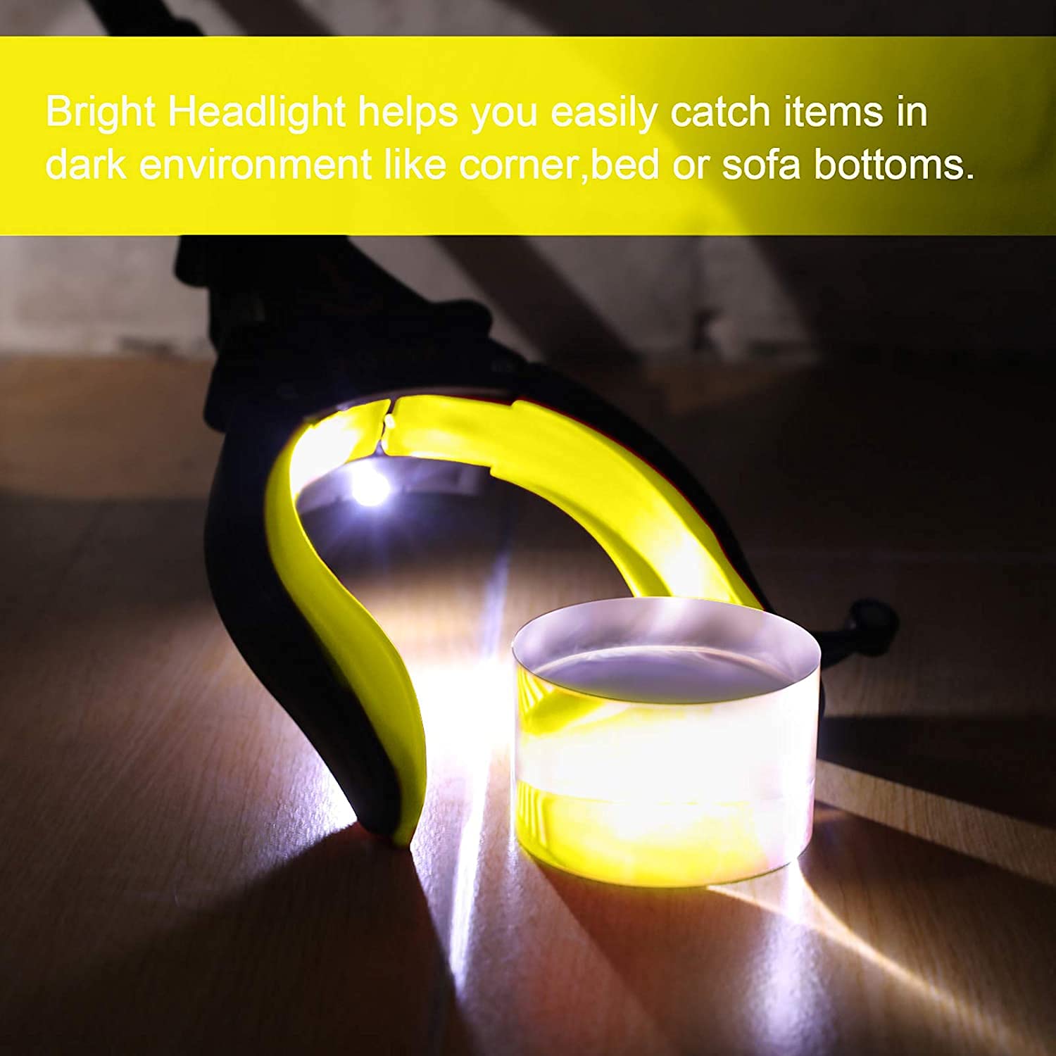 22-inch Rotatable Reacher Grabber Pickup Tool with Light, Foldable Trash Picker Grabber for Kids, Grab Tool with Rubber Handle for Elderly, Claw Grabber Tool with Magnetic Hook and Anti-Slip Jaw