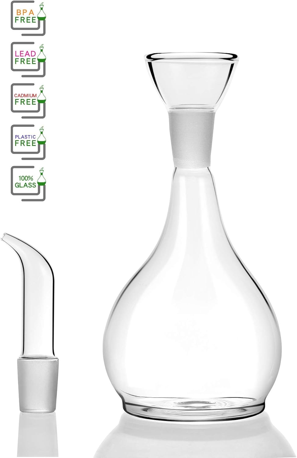 HAIZEEN 13ounce/ 380 ml Clear Glass Olive Oil Dispenser Bottle - Oil & Vinegar Cruet with Pourers and NO Funnel Needed - Olive Oil Carafe Decanter for Kitchen and BBQ - Image 5