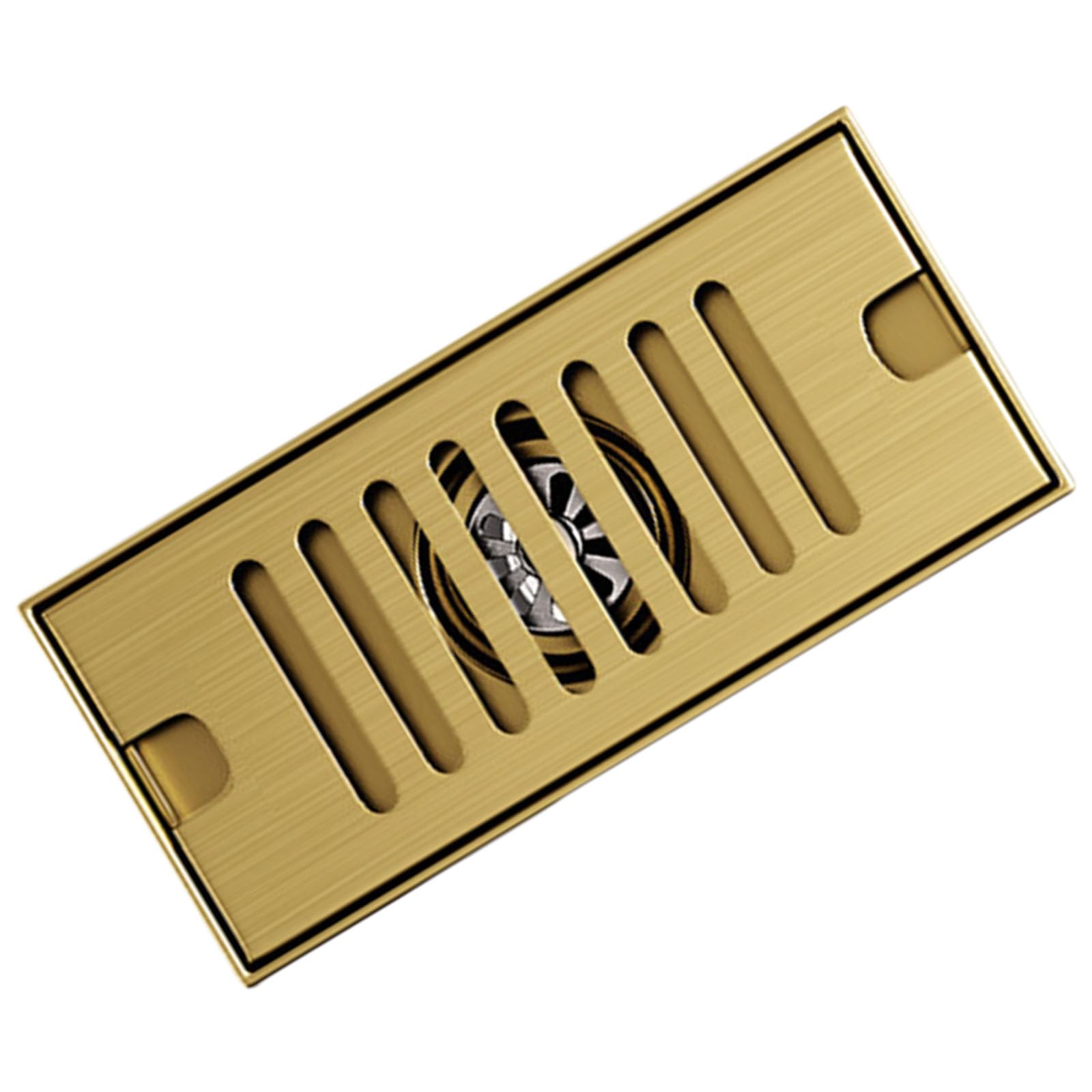 Sturdy Stainless Steel Rectangular Floor Drain for Shower and Bathroom with Hair Catcher Brush Finish Easy Installion Bathroom Floor Drain
