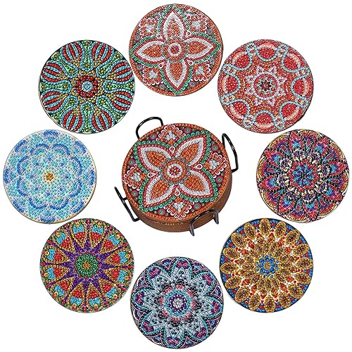 Daisen Art 8 sottobicchieri per diamond painting con supporto, tazze