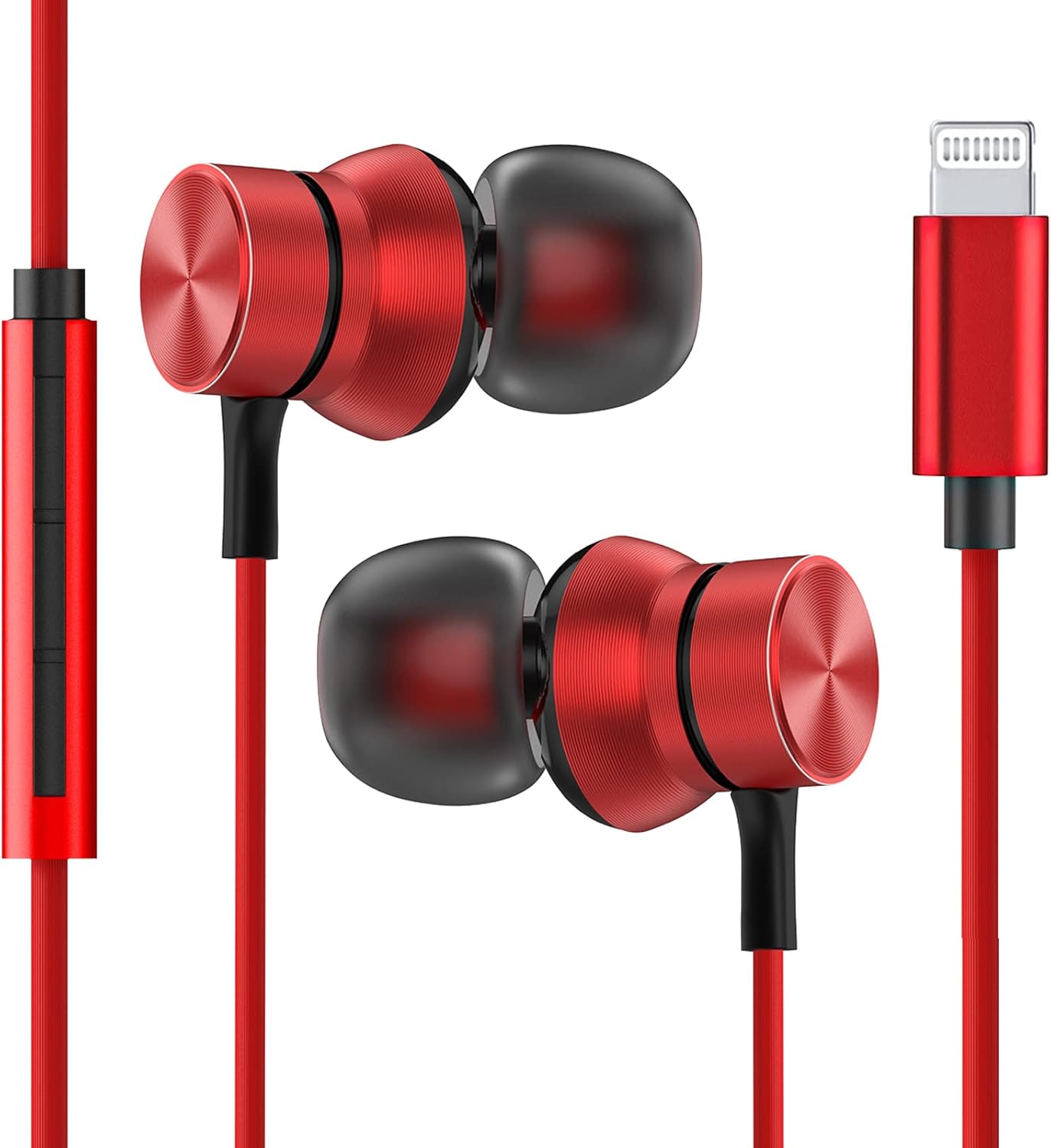 FAPO Lightning Earbuds for iPhone, MFi Certified Wired Earbuds inEar