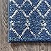 JONATHAN Y MOH101A-5SQ Moroccan HYPE Boho Vintage Diamond Indoor Area-Rug Bohemian Easy-Cleaning Bedroom Kitchen Living Room Non Shedding, 5' Square, Blue/White