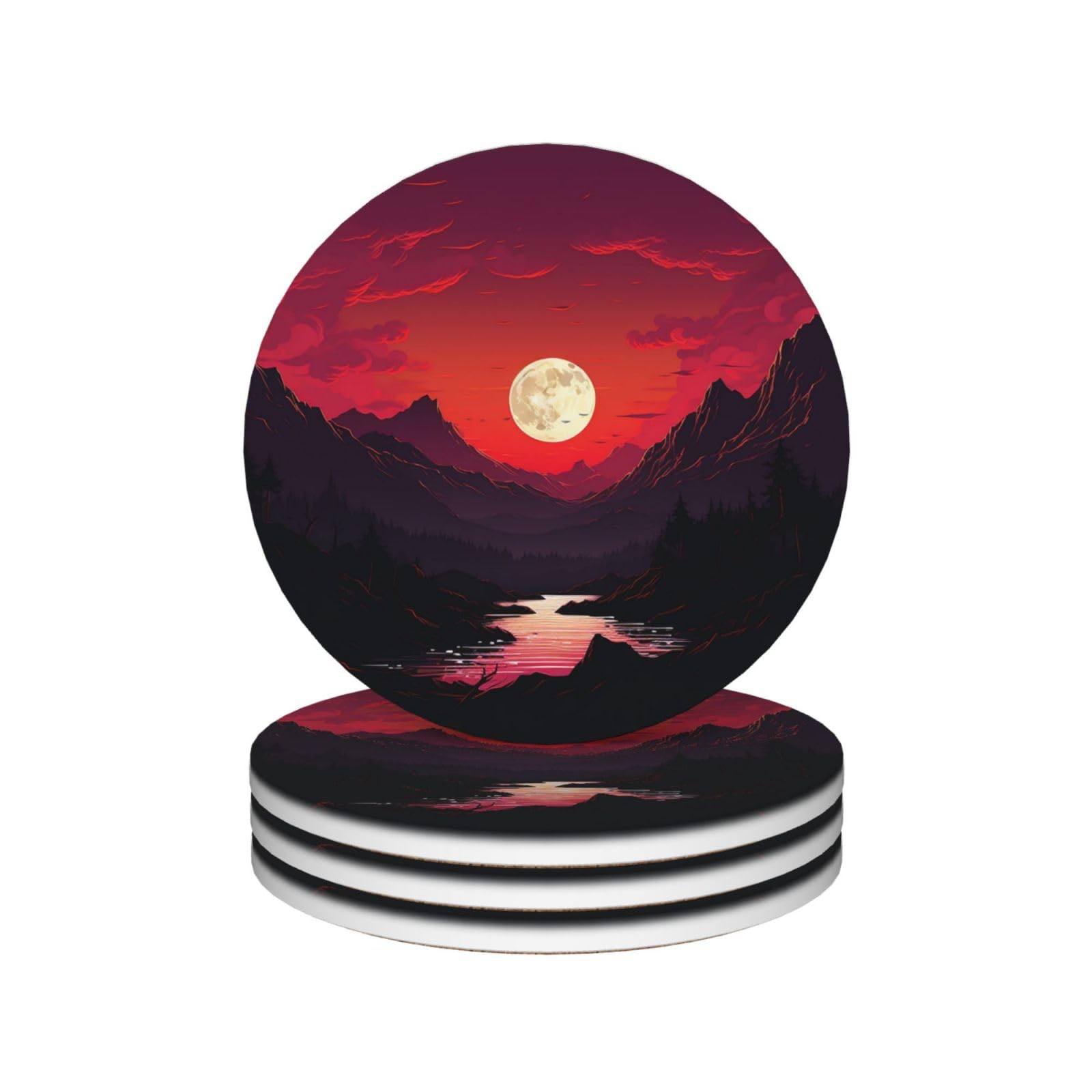 Dessous de verre pour boissons en céramique lot de 4 absorbant décoration