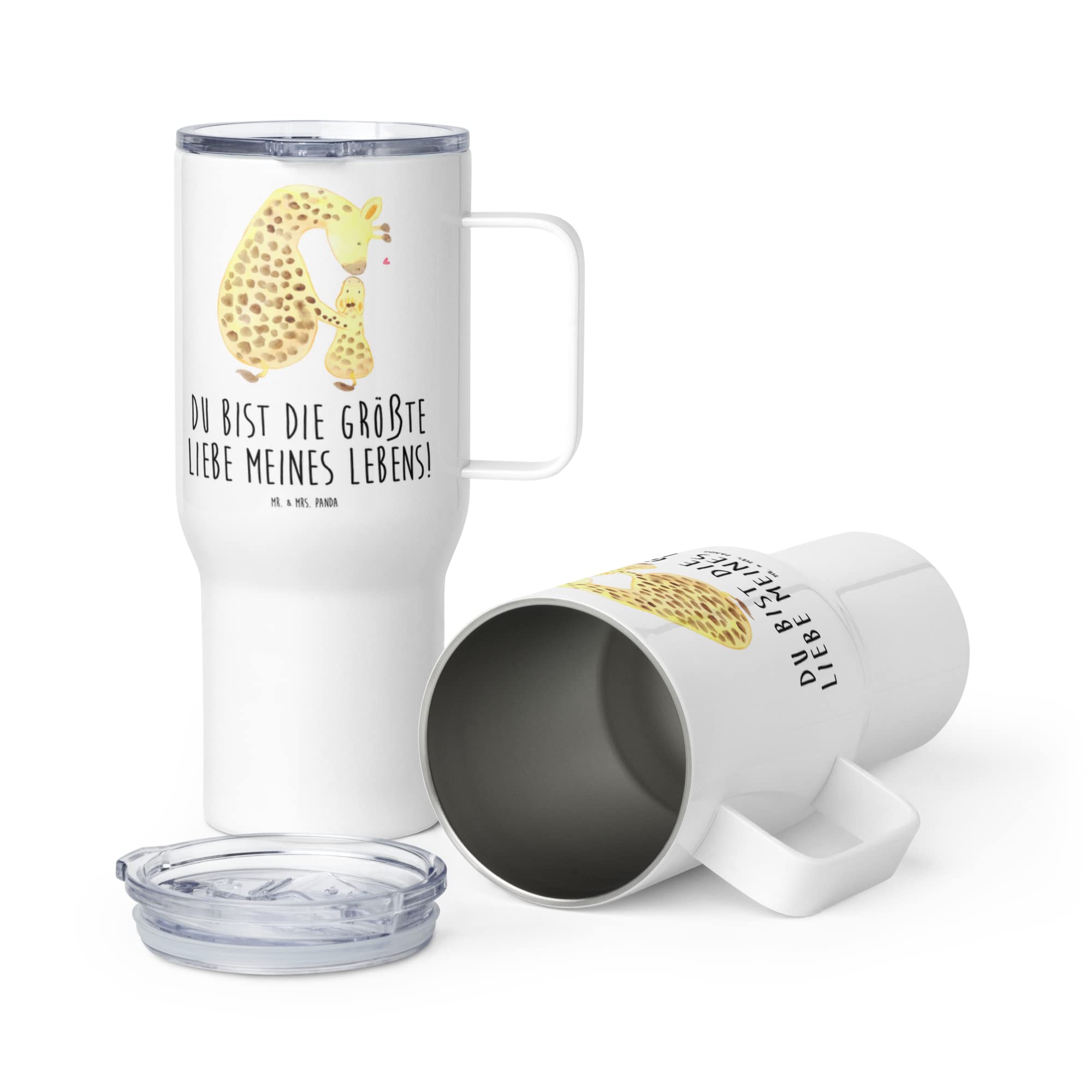 Mr. & Mrs. Panda Teetasse Giraffe Kind - Geschenk, Kaffee-to-go-Becher, thermosbecher, Sohn, To-Go-Becher, Mutter, Tochter, Thermobecher, getränkebecher, Kaffee-Thermobecher, Lieblingsmensch, Afrika