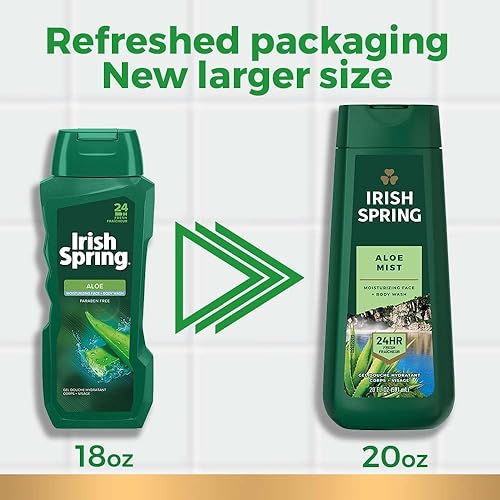 Miniatura 4 de Irish Spring Jabón corporal para hombre, aloe vera – 18 onzas (paquete de 6)