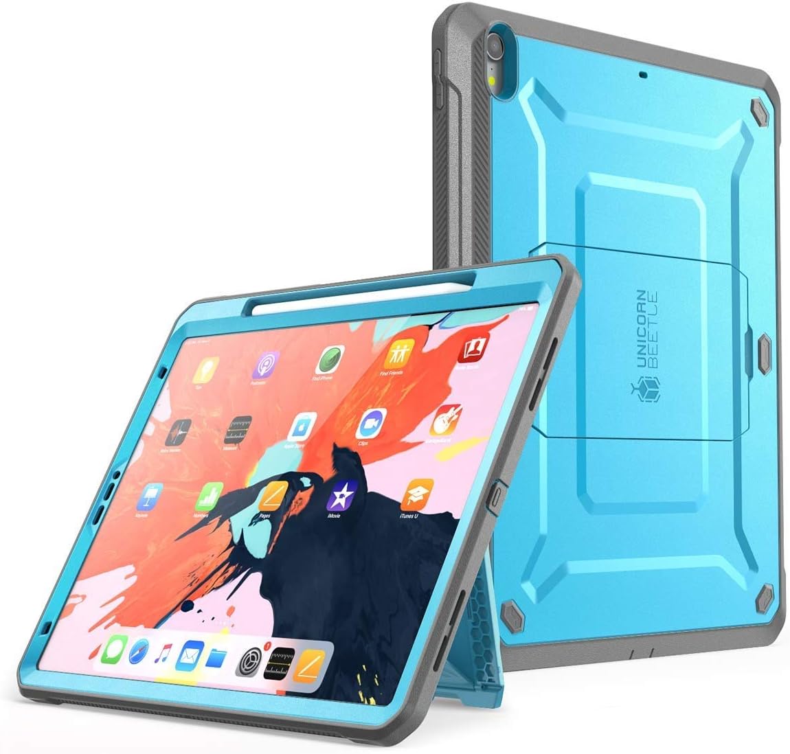 iPad Pro 12.9 inch (2018) Unicorn Beetle Pro Full Body Case (Apple Pencil compatible)-Blue